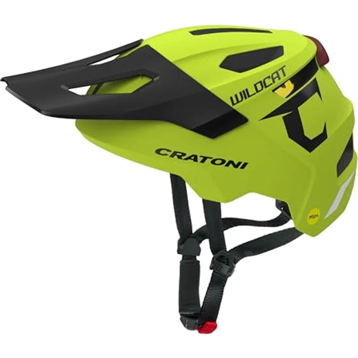 Cratoni WildCat MIPS, Kinder-/Jugendhelm mit Belüftung und Rücklicht, limette – Bild 2