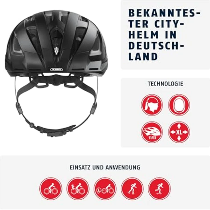 Abus Urban I 3. 0 Fahrradhelm - Streetart/Schwarz 56 - 61 cm – Bild 3