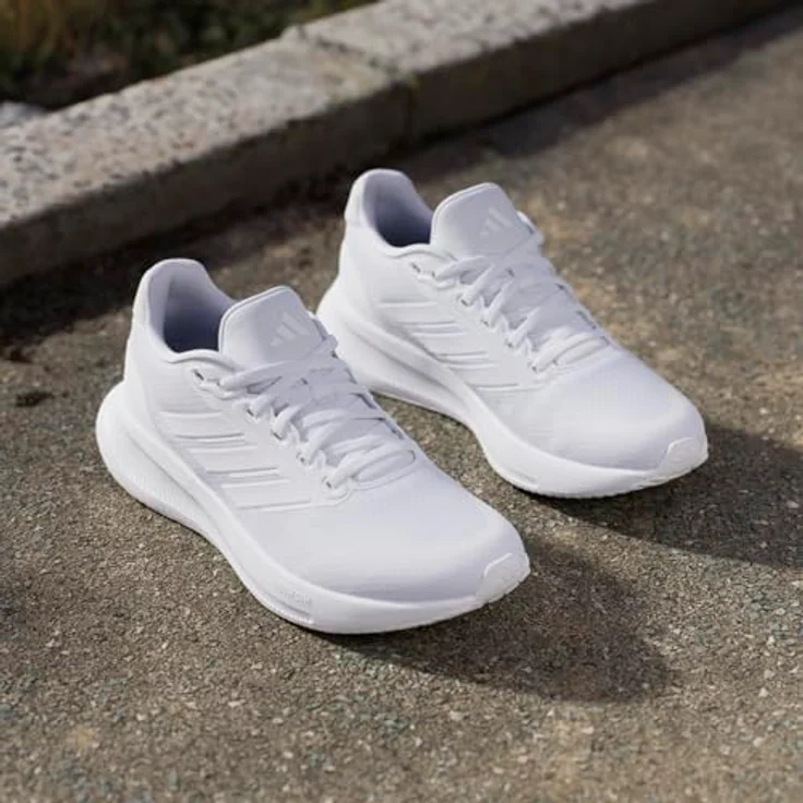 adidas Runfalcon 5 W, Damen Laufschuhe mit atmungsaktivem Obermaterial, leichter EVA-Zwischensohle und rutschfester Gummiaussensohle, Weiss, Größe 46 – Bild 2