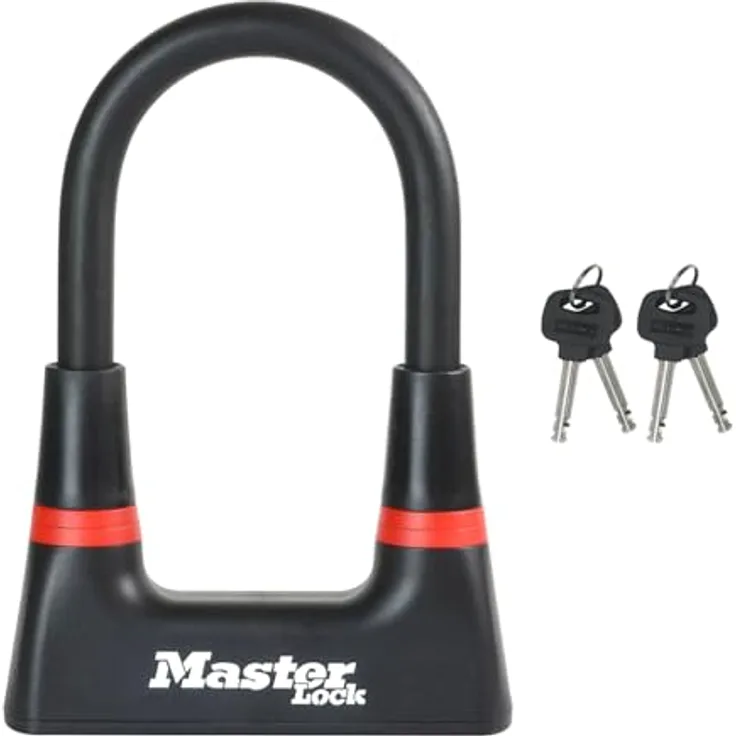 Master Lock Bügelschloss 8278EURDPRO, zertifiziertes Schlüsselschloss für Fahrräder, Schwarz, maximale Sicherheit mit gehärtetem Stahl und 4 Schlüsseln