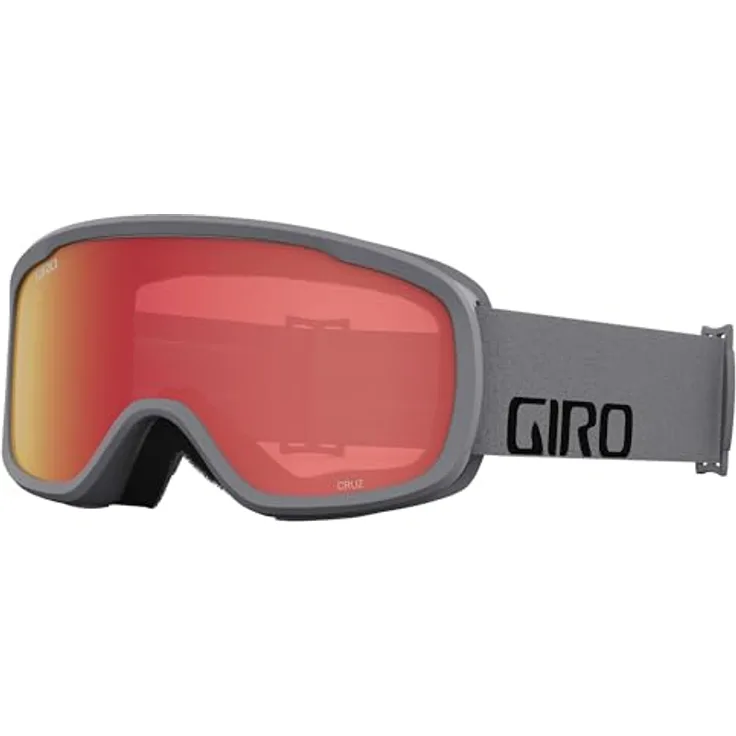 Giro Cruz Skibrille, grey wordmark, amber scarlet - 39% VLT, EXV Rahmen Design, OTG friendly, riesiges Sichtfeld
