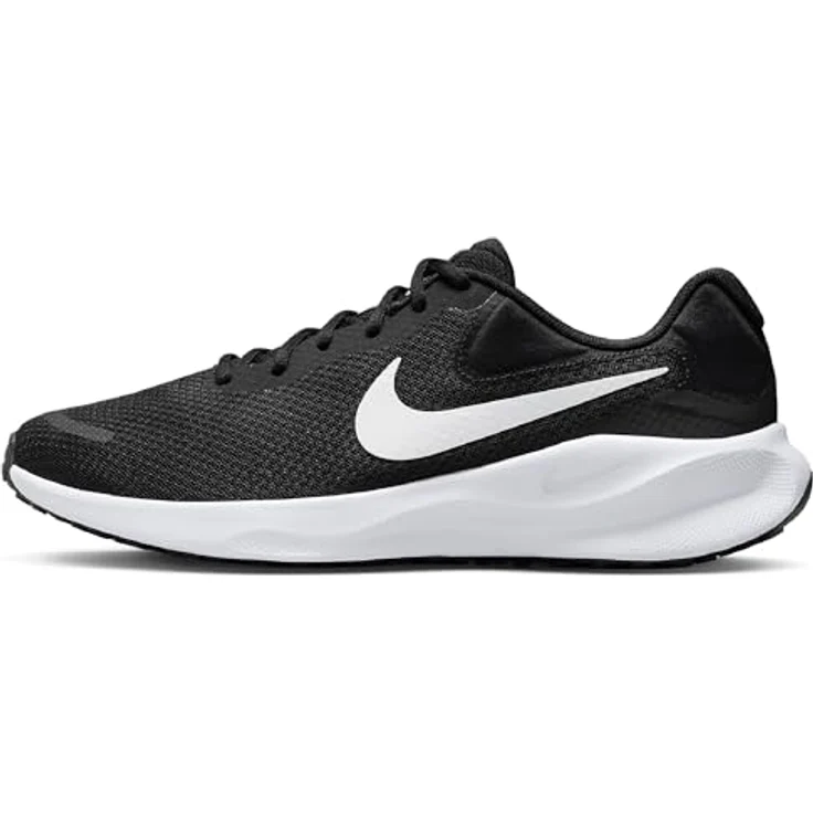 Nike Revolution 7, Laufschuh für Herren mit weicher Dämpfung und zusätzlichem Vorfußraum, schwarz, Größe 47 – Bild 1