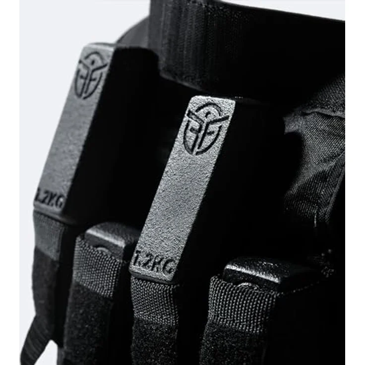 Eric Flag - Gewichtsweste 20kg oder 10kg, Herausnehmbare Metall-Gewichte, Verstellbare Trainingsweste für Crosstraining, Krafttraining, Calisthenics und Gym, Hochwertige Weight Vest Damen & Herren – Bild 5