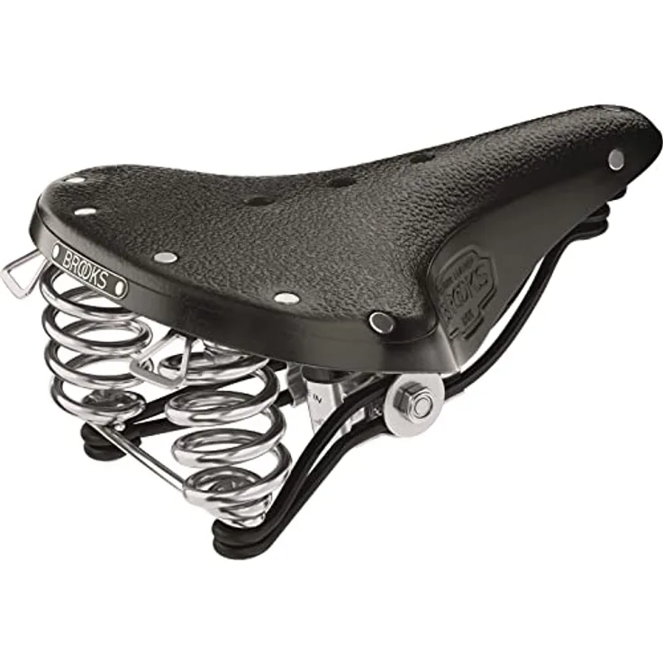 Brooks England Velosattel, Allroundsattel mit verchromten Spiralfedern und genarbtem Volllederbezug