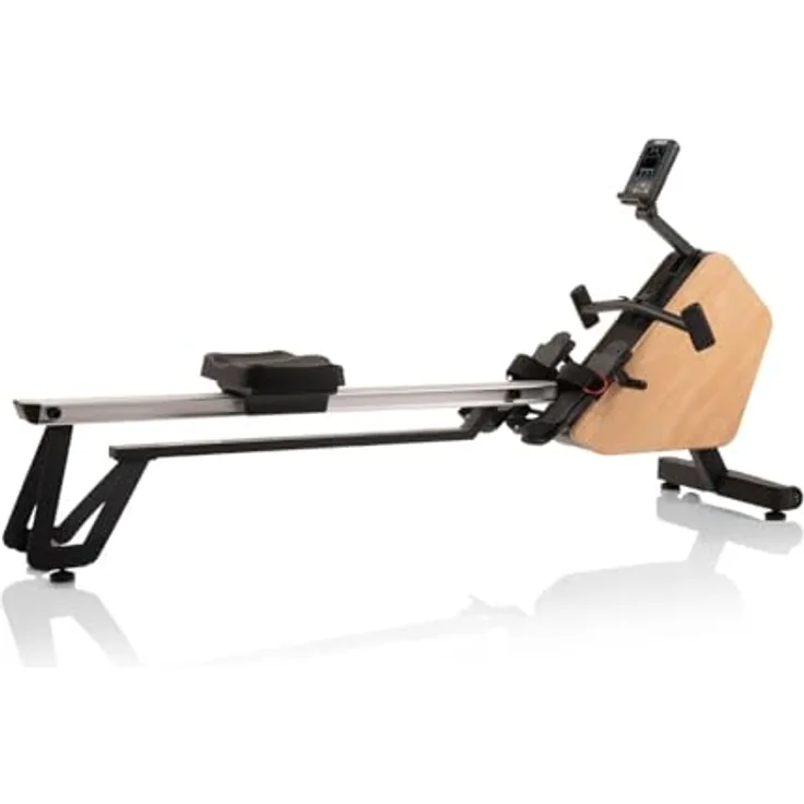 HAMMER Rudergerät RowTech NorsK, edles Holz-Design, 20 Trainingsprogramme, innovativer Rudergriff
