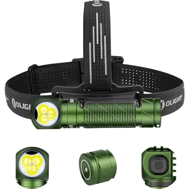 OLIGHT Perun 3, LED Stirnlampe 3000 Lumen, 7 Lichtmodi, Sensor, IP68 wasserdicht, wiederaufladbar, grün – Bild 1