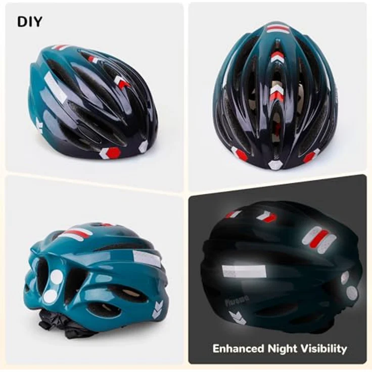 Tacklife Plusawa Kinder Fahrradhelm EN1078 CE, verstellbarer Kinnriemen, 3D DIY Aufkleber, reflektierende Dekoration, für Roller & Inlineskates, Unisex, 50-60 cm – Bild 5