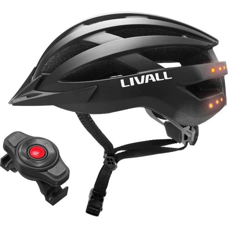 Livall MT1 NEOII, smarter Velohelm mit Bluetooth, Rücklicht und Lautsprechern, 58-62 cm, mattschwarz
