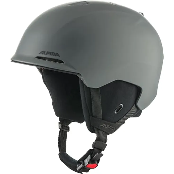 ALPINA BRIX Skihelm für Erwachsene, individuell verstellbar mit herausnehmbarem Innenfutter und stoßabsorbierender Ceramic Shell - Midnight-Grey matt - M (55-59 cm)