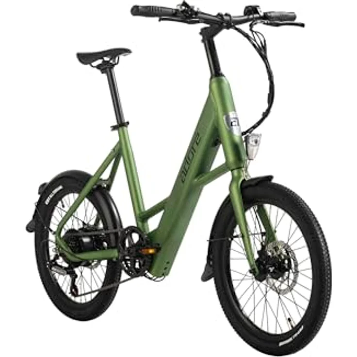 Adore E-Citybike 20" Alu Kompaktfahrrad C-200 Compact Bike Heckmotor 45NM / 10,4Ah Metallic-Grün matt, ideal für Pendler und Abenteurer – Bild 2