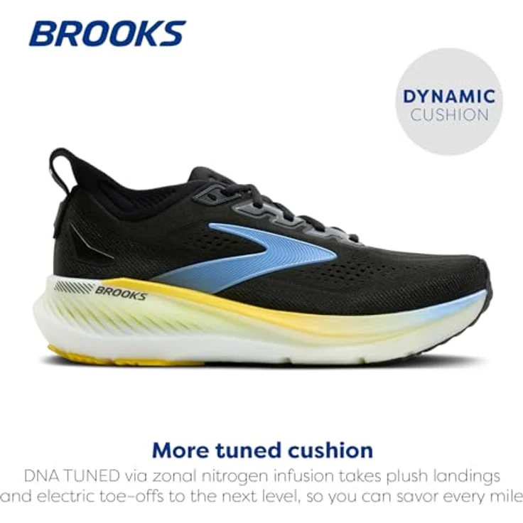 Brooks Glycerin GTS 23, Laufschuhe mit atmungsaktivem Mesh-Obermaterial, moderater Dämpfung und Gummisohle, schwarz – Bild 2