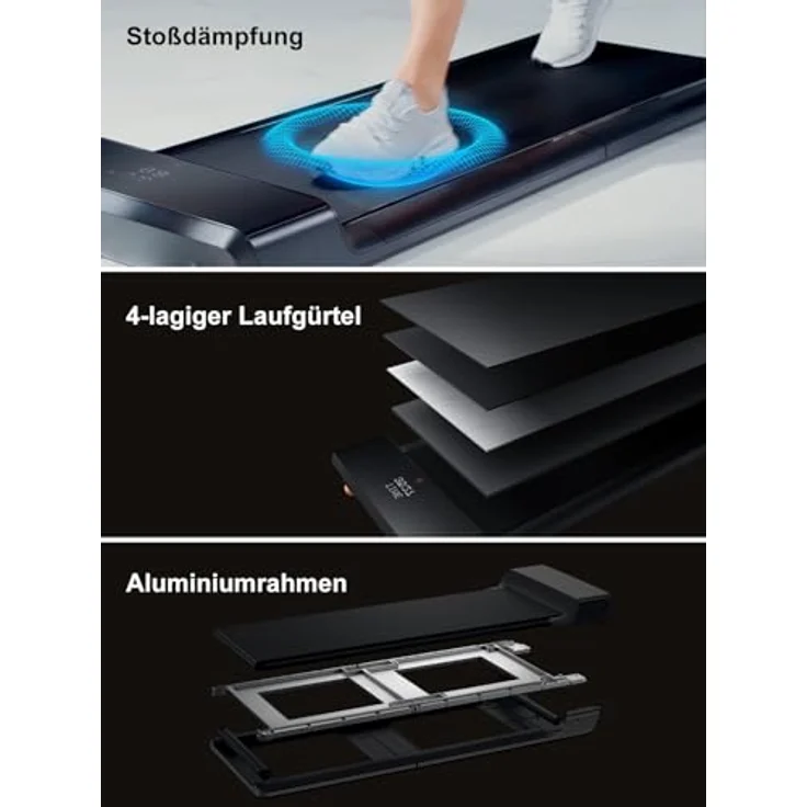 WalkingPad A1 Pro Klappbares Laufband für Zuhause, Maximale Belastung 136 KG, Kompaktes Laufband Schreibtisch für Büro, 0,5-6 km/h Geschwindigkeit, mit APP & Fernbedienung – Bild 5