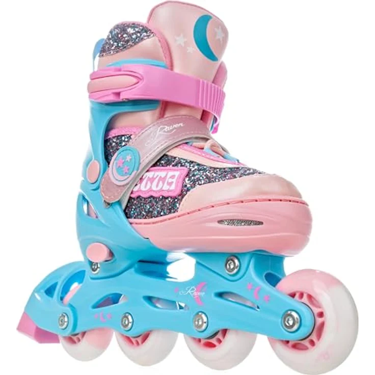 RAVEN Etta Inline Skates, verstellbare Inliner für Mädchen, Blau/Pink, Größe 34-37 (21,5cm-24cm), mit Double-Vent-System und DSAS – Bild 4