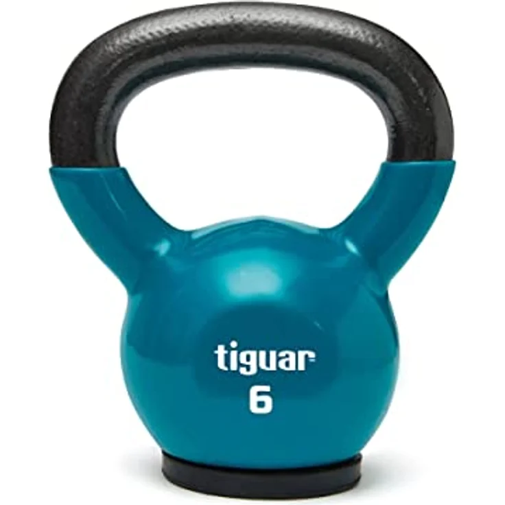 tiguar Kettlebell 6 kg, ergonomische Fitnessgewicht in Blau für Krafttraining und Home Fitness – Bild 1