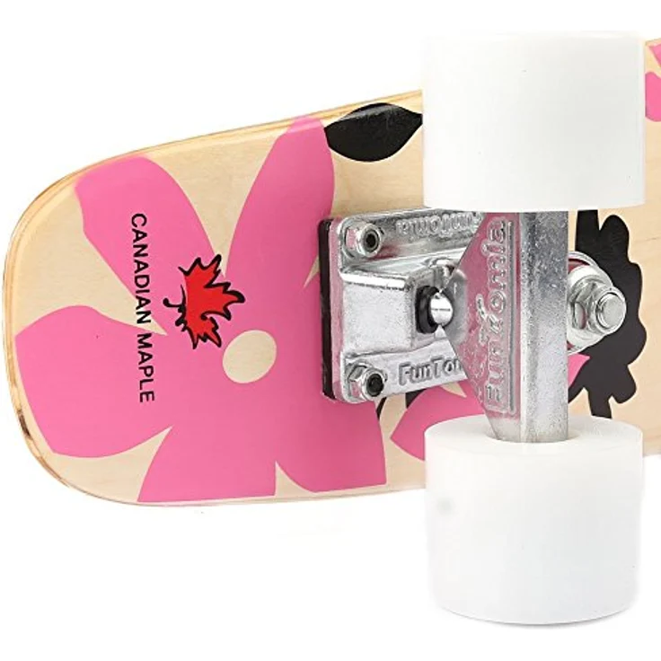 FunTomia Mini-Board Cruiser Skateboard 57cm aus 7-lagigem kanadischem Ahornholz mit ABEC-9 Kugellager, wahlweise mit oder ohne LED Rollen – Bild 4