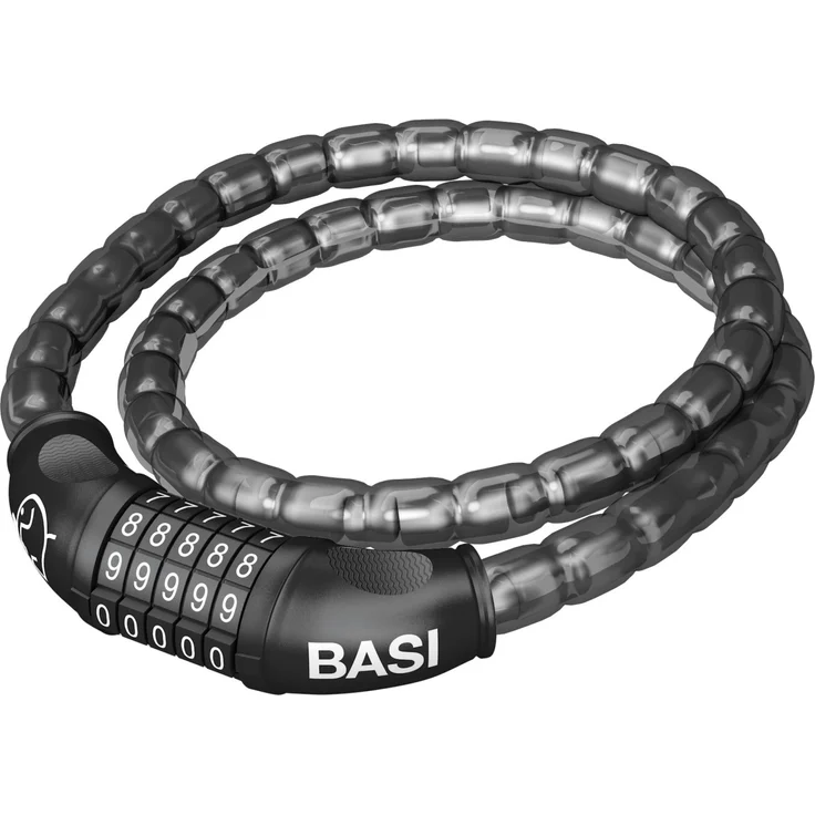 Basi ZR 308, Zweirad-Panzerkabel mit 5-stelligem Zahlencode, 1 Meter Länge, gehärteter Stahl mit Vinyl-Ummantelung
