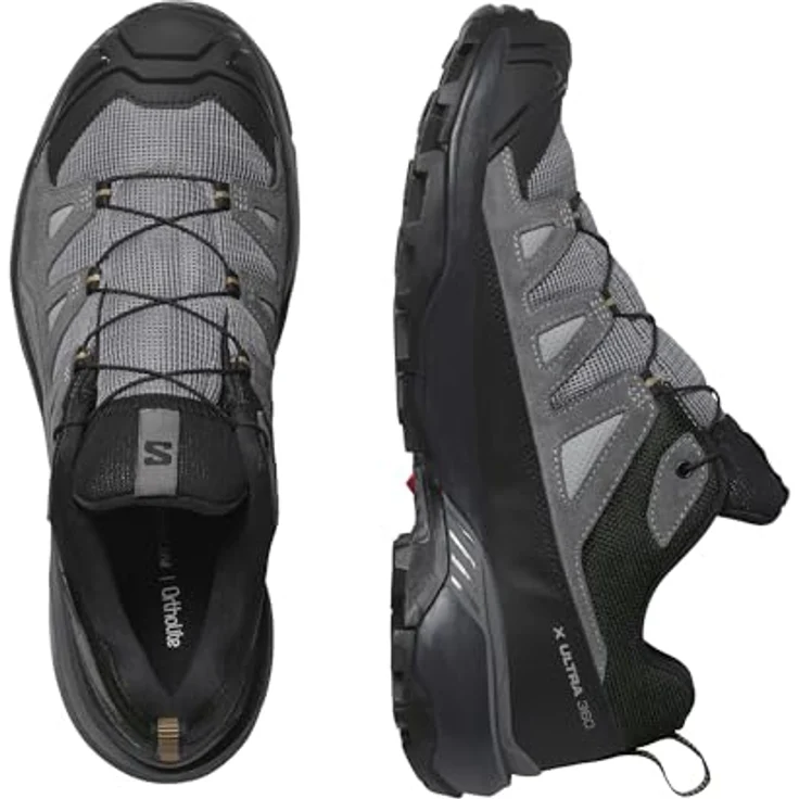 Salomon X ULTRA 360 LEATHER GORE-TEX, wasserdichte Outdoorschuhe mit Schnellverschluss und Gummi-Profilsohle – Bild 2
