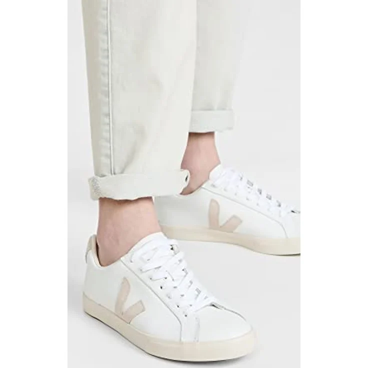 Veja Esplar Frauen Schnürung Leder Turnschuhe, Weiß Beige – Größen 7 UK / 40 EU / 9 US, vegan – Bild 2
