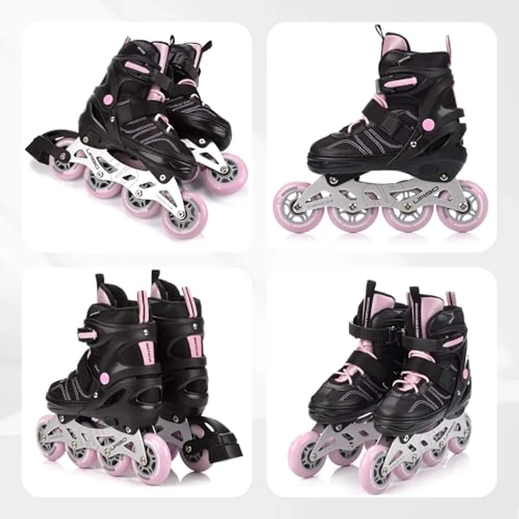Meteor Urbo Verstellbare Inlineskates – Komfort und Stabilität mit ABEC-9 Lagern – Schwarz/Rosa, Größe M 34-37 – Bild 5