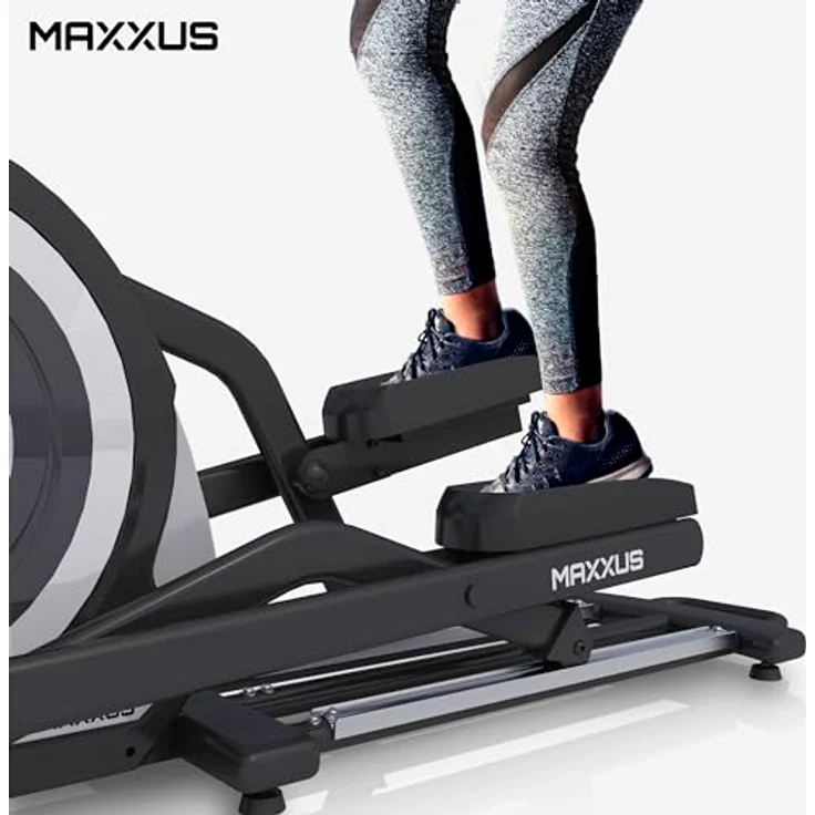 MAXXUS Crosstrainer CX 7.8 - Verstellbar, 26kg Schwungmasse, 12 Programme, 16 Widerstandsstufen, Magnetbremssystem, 180kg, Flaschenhalter, Handpulssensoren - Ellipsentrainer für Zuhause, Heimtrainer – Bild 4