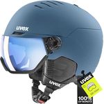 Uvex Sports Wanted Visor, Hardshell Skihelm mit integriertem Visier, 54 - 58 cm