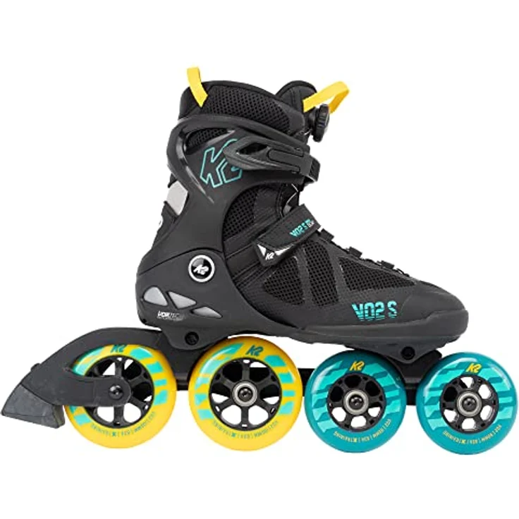 K2 Skates VO2 S 100 X BOA Inline Skates, Unisex, schwarz-blau-gelb, Größe EU 41.5, leistungsorientierte X-Training Skates mit 100 mm Rollen und Vortech-Ventilationssystem – Bild 2