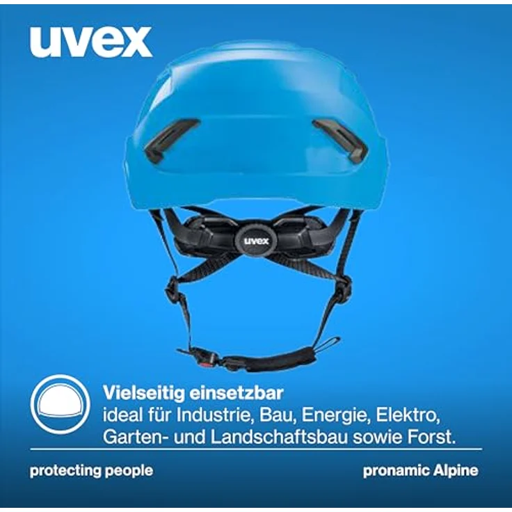 Uvex pronamic Alpine, Multifunktionsschutzhelm für Bau und Klettern, EN 12492 & EN 397, Größenbereich 51-63 cm, hohe Temperaturbeständigkeit, Belüftungssystem – Bild 3