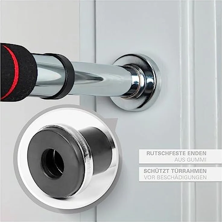 Sport-Tec Türreck Klimmzugstange 4.0 Pull-Up, Montage ohne Bohren, belastbar bis 120kg, Schwarz – Bild 2