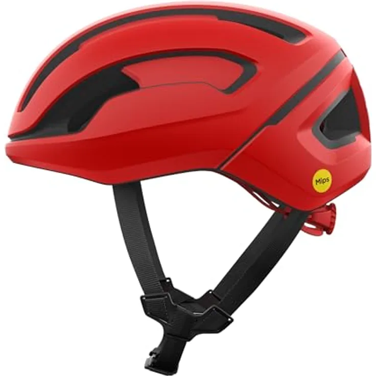 POC Omne Air MIPS Fahrradhelm, rot, Größe S, mit MIPS Brain Protection System und 360-Grad-Einstellsystem