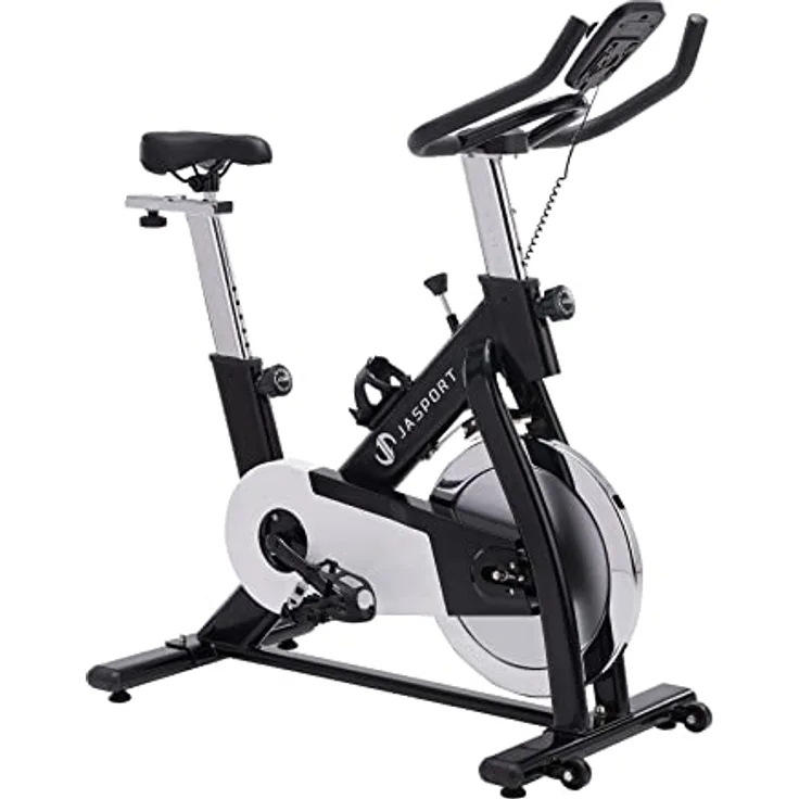 JASPORT S1 Speedbike für zuhause, Leise Heimtrainer mit Ergometer mit Bluetooth, Indoor cycling kompatibel mit Kinomap & Zwift, max. Benutzergewicht 125 kg (Schwarz)