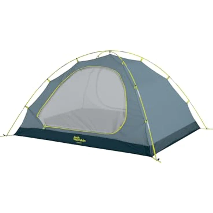 Jack Wolfskin Eclipse II Kuppelzelt, Ginkgo Green, für 2 Personen, freistehend, recycelte Materialien, PFC-frei, 2 Eingänge – Bild 4