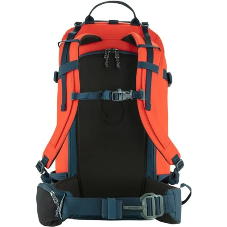 Fjällräven Bergtagen Touring 30L Rucksack, wasserdichter Skitouren-Rucksack aus 100% recyceltem Polyamid, Flame Orange/Mountain Blue, M/L – Bild 2