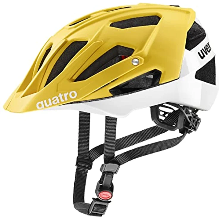 Uvex Quatro CC Velohelm, Alleskönner mit Double Inmould Konstruktion, gelb-weiß matt, Größe 52-57 cm – Bild 1