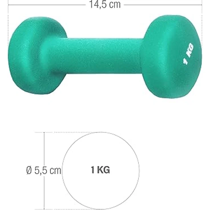 GORILLA SPORTS® Neopren Kurzhanteln - 2er Set, 2x0,5kg, 2x1kg, 2x2kg, 2x3kg, 2x4kg, 2x5kg, 31kg Komplettset, rutschfest - Hanteln, Gewichte, Hantelset, Dumbbells, Gymnastikhanteln, Fitness – Bild 2