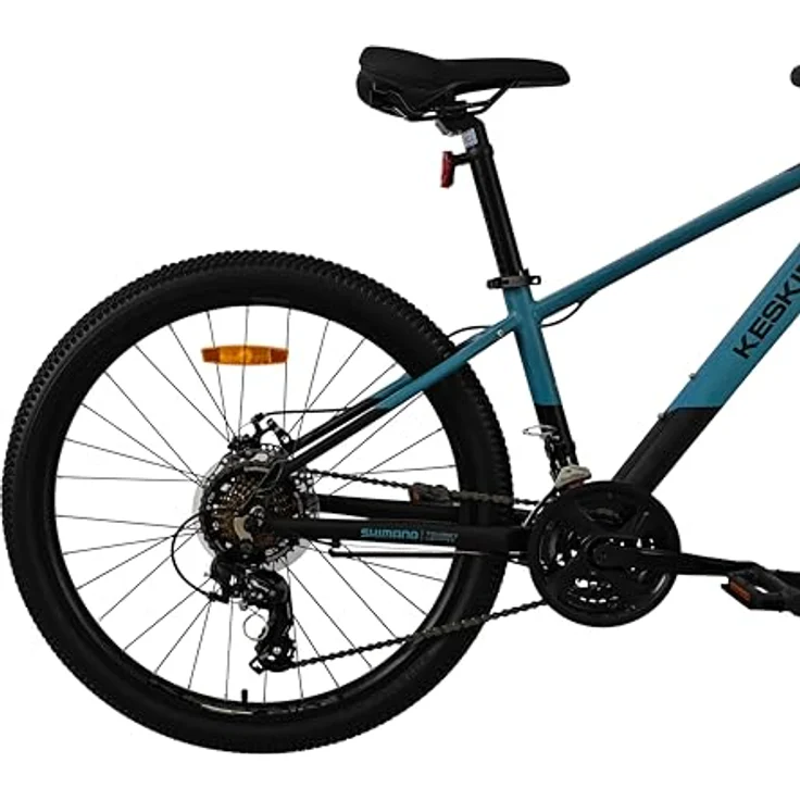 Keskin Bikes HT MTB1, Hardtail-Mountainbike mit Aluminiumrahmen, 26" x 2.35", SM21-Speed, mechanische Scheibenbremsen, Blau Schwarz – Bild 4