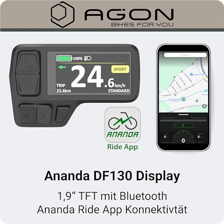 Agon Alpha E Bike Mountainbike Herren oder Damen 27,5 Zoll Pedelec 170 - 190 cm, sunrise black metallic – Bild 7