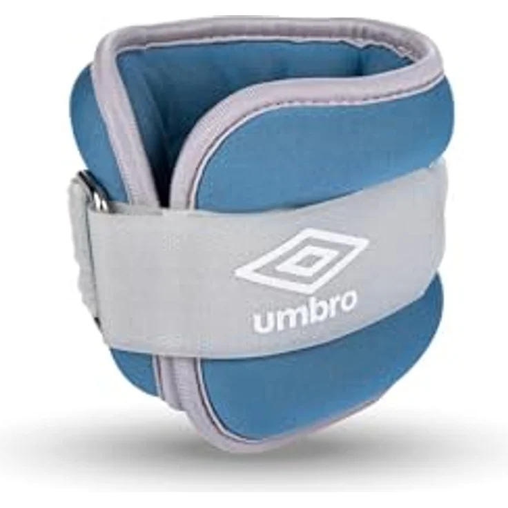 Umbro Gewichtsmanschetten, 2 Stück á 500g, verstellbar mit Klettverschluss, komfortable Passform, Grau/Blau – Bild 1