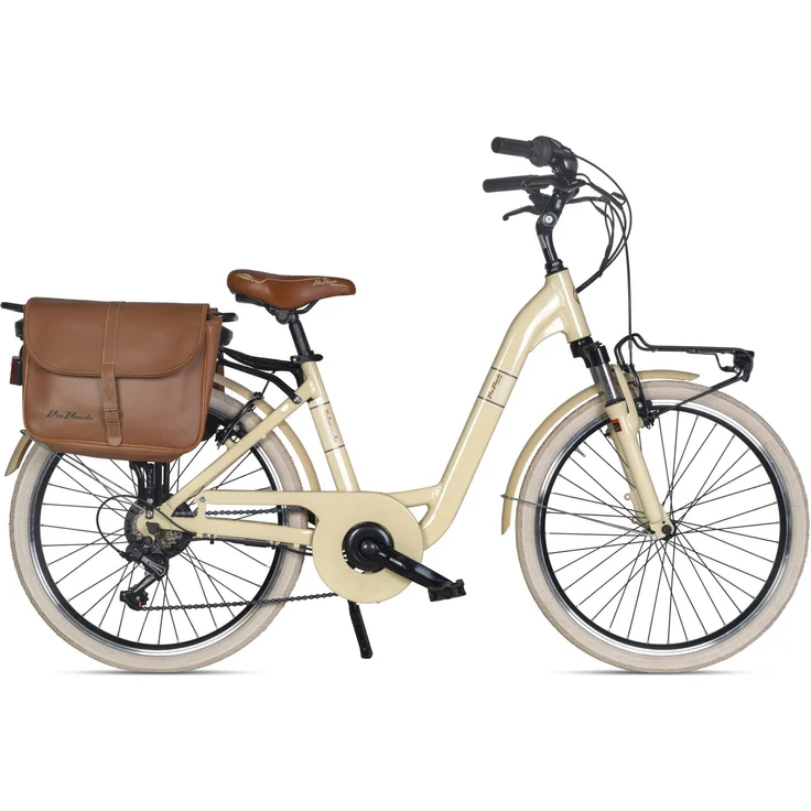 VENICE Elektro-Citybike MONOTUBO Classic Lady 24 Zoll, BEIGE CAPPUCCINO, mit leistungsstarkem Bafang Hinteradnabenmotor