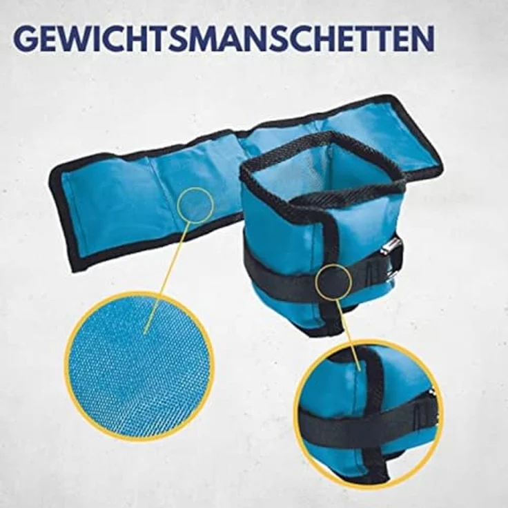 Best Sporting Gewichtsmanschetten 2er Set I 0,5kg I Verstellbar mit Klettverschlüssen I Hellblau / Schwarz – Bild 5