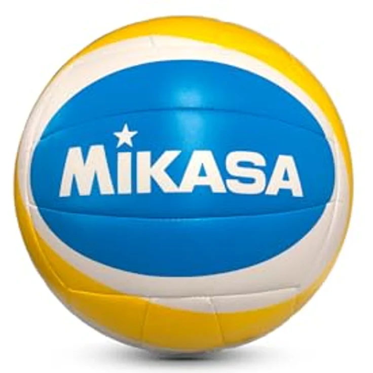 Mikasa Beachvolleyball Beach Classic BV543C-VXB-YSB, FIVB-zertifiziert, Größe 5, Weiß-Gelb-Blau, Trainings- und Wettspielball mit PU-Oberfläche – Bild 3
