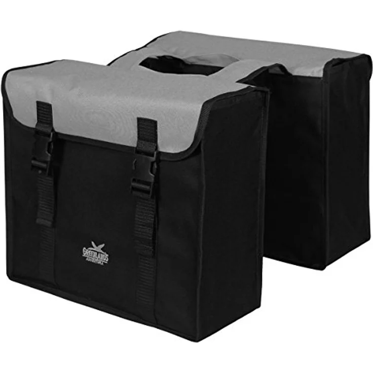 Greenlands Fahrradtasche Doppeltasche Gepäckträgertasche schwarz OT-4546 (schwarz Silber) – Bild 2
