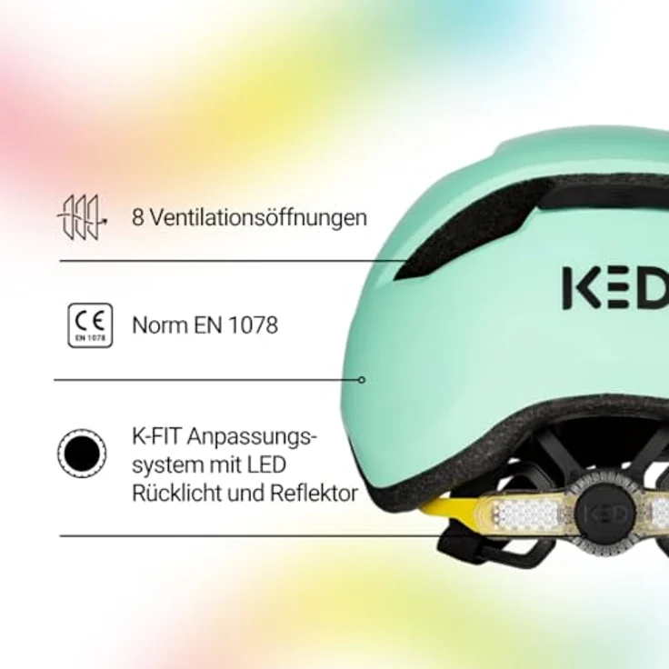 KED Pop II Lite, Kinder Fahrradhelm mit ultraleichtem Design, sicherem K-FIT System, Farbe: Mint Matt, Größe: 52-56 (M) – Bild 2