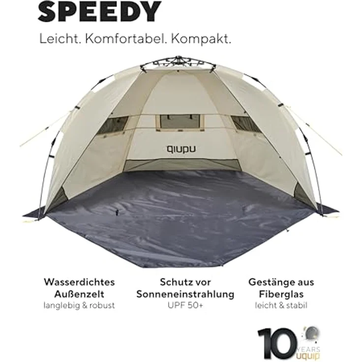 Uquip Speedy Strandmuschel, Tarp-Zelt für 1 Person, leichtes Polyester, 2.50 kg, Schnellaufbau – Bild 2
