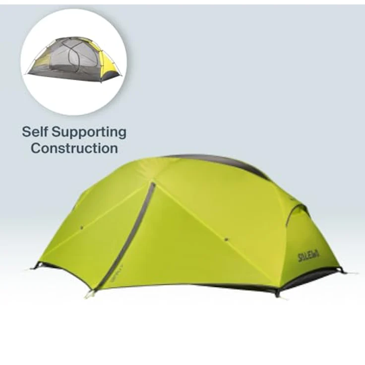 Salewa Denali IV-Zelt, 4-Personen Trekkingzelt für 3 Jahreszeiten, grau, Wassersäule 3000mm/5000mm, Packmaß 55x22x16cm – Bild 3