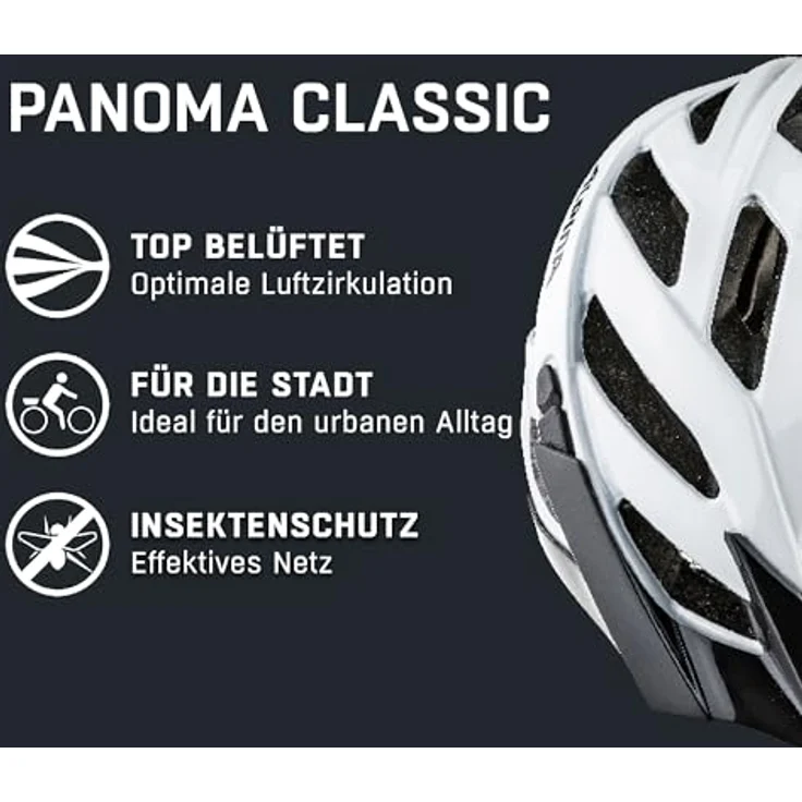 alpina Panoma Classic, Fahrradhelm für schmale Köpfe, 52-57 cm, Inmold-Fertigung, optimale Belüftung – Bild 3
