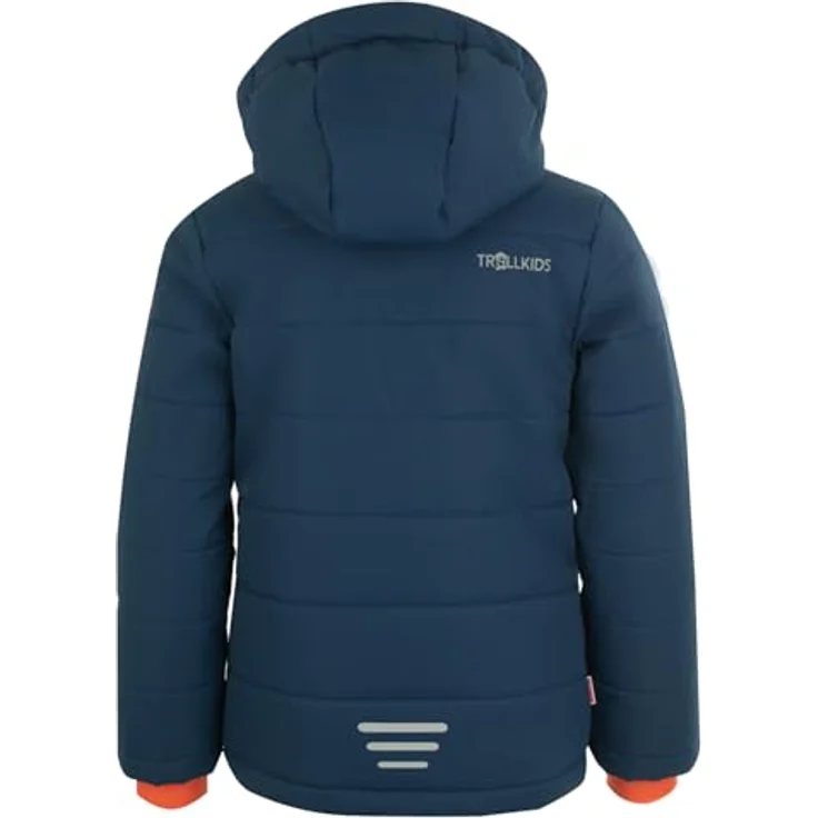 TROLLKIDS Hemsedal Kinder Skijacke XT, warme und wasserdichte Skijacke mit Kapuze, mystic blue/orange, Größe 140 – Bild 2
