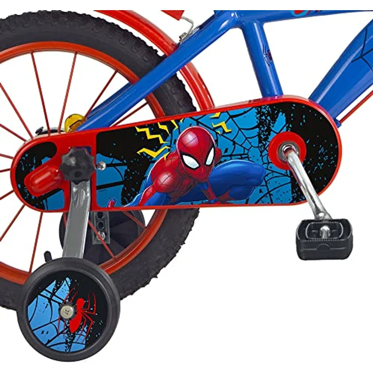 Huffy Disney Spider-Man 14 Zoll Kinderrad mit stabilem Stahlrahmen, Kettenschutz und Fahrradklingel – Bild 5