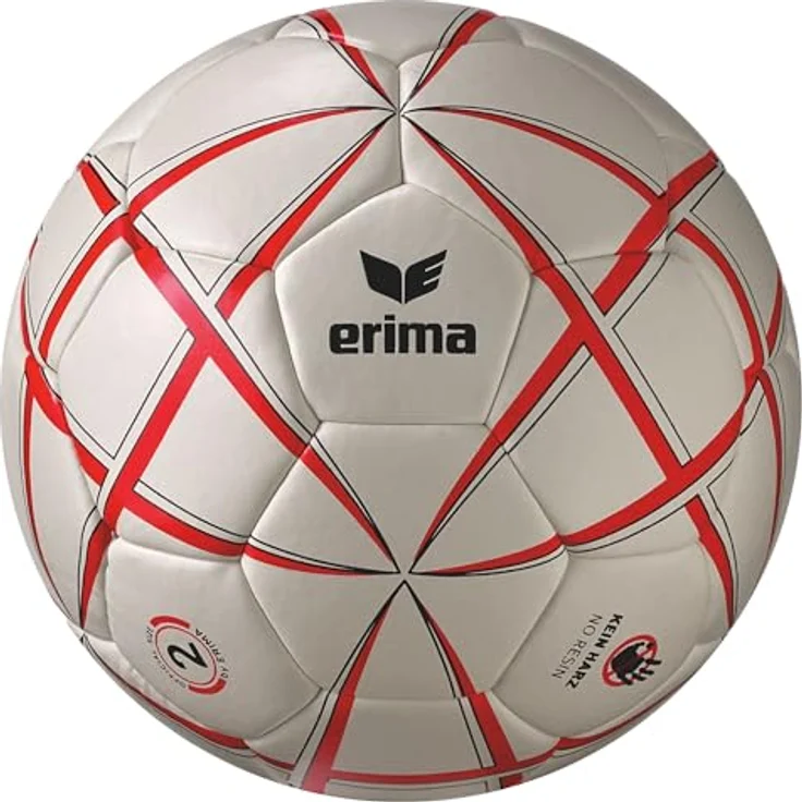 Erima Magic White Pro Handball (7202508), weiß/rot, mit 1,5 mm PU-Obermaterial und Triple Shock System für überragenden Grip ohne Harz – Bild 1