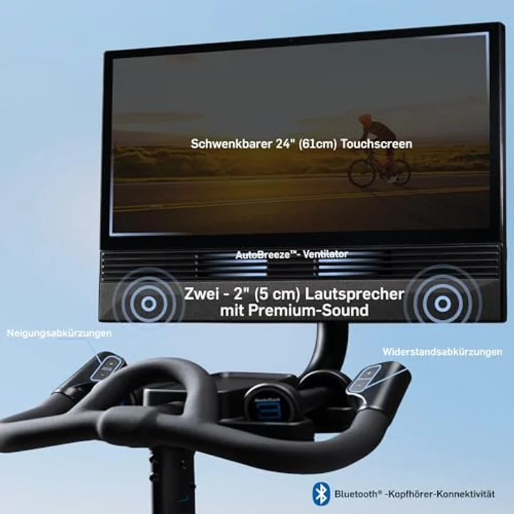NordicTrack X24 Heimtrainer, Schwarz mit schwenkbarem 24" Touchscreen und iFIT-Unterstützung – Bild 2