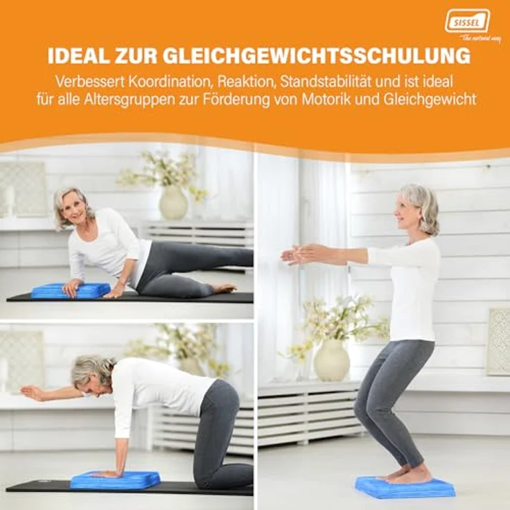 Sissel Balancefit Pad Blau | Gleichgewichtstraining & Koordination | Antirutsch, TPE | 120kg Belastbarkeit | Vielseitig & Sicher – Bild 4
